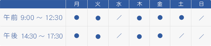 診療時間表